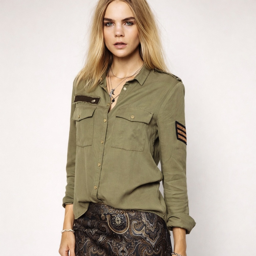 Zadig & Voltaire Tess Military Shirt GUC size M